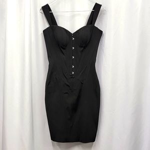 RARE Vintage 80's Vicky Tiel Couture bodycon CORSET DRESS fetish punk gl…